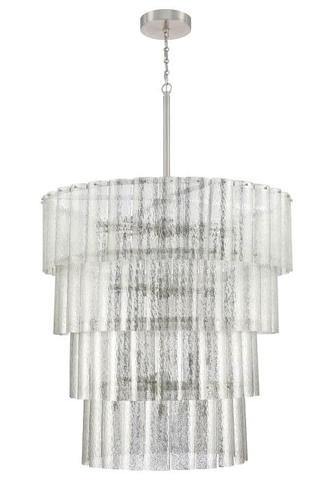 ##Antique Hardware## Museo 28 Light Chandelier in Brushed Polished Nickel