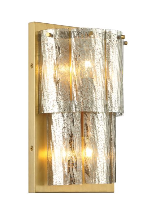 ##Antique Hardware## Museo 2 Light Wall Sconce in Satin Brass