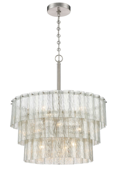 ##Antique Hardware## Museo 9 Light Pendant in Brushed Polished Nickel