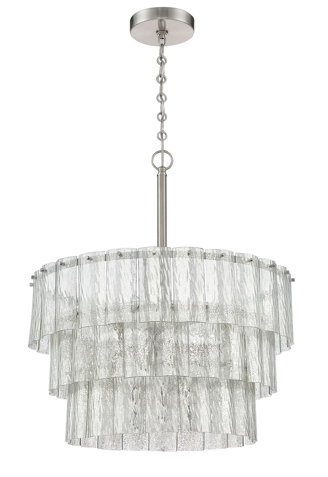 ##Antique Hardware## Museo 9 Light Pendant in Brushed Polished Nickel