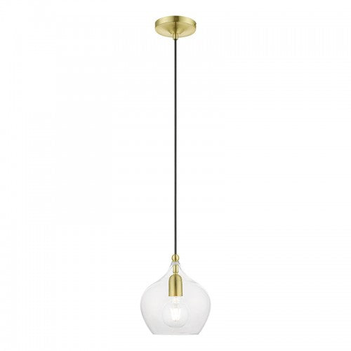 Antique Hardware 1 Light Satin Brass with Polished Brass Accent Pendant Pendant