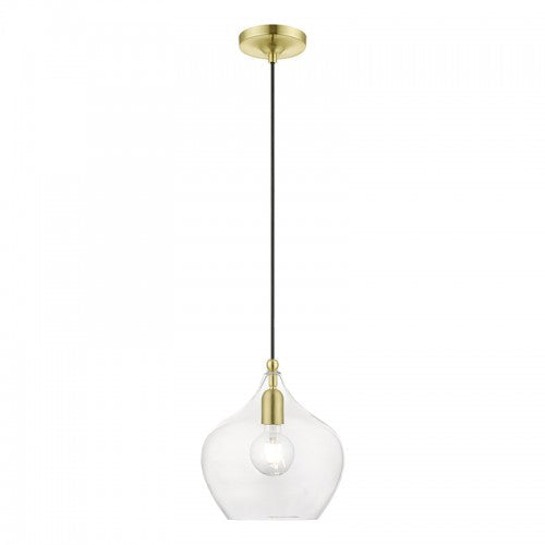 Antique Hardware 1 Light Satin Brass with Polished Brass Accent Pendant Pendant