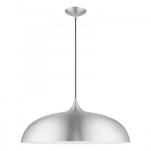 Antique Hardware 3 Light Brushed Aluminum with Polished Chrome Accents Large Pendant Pendant