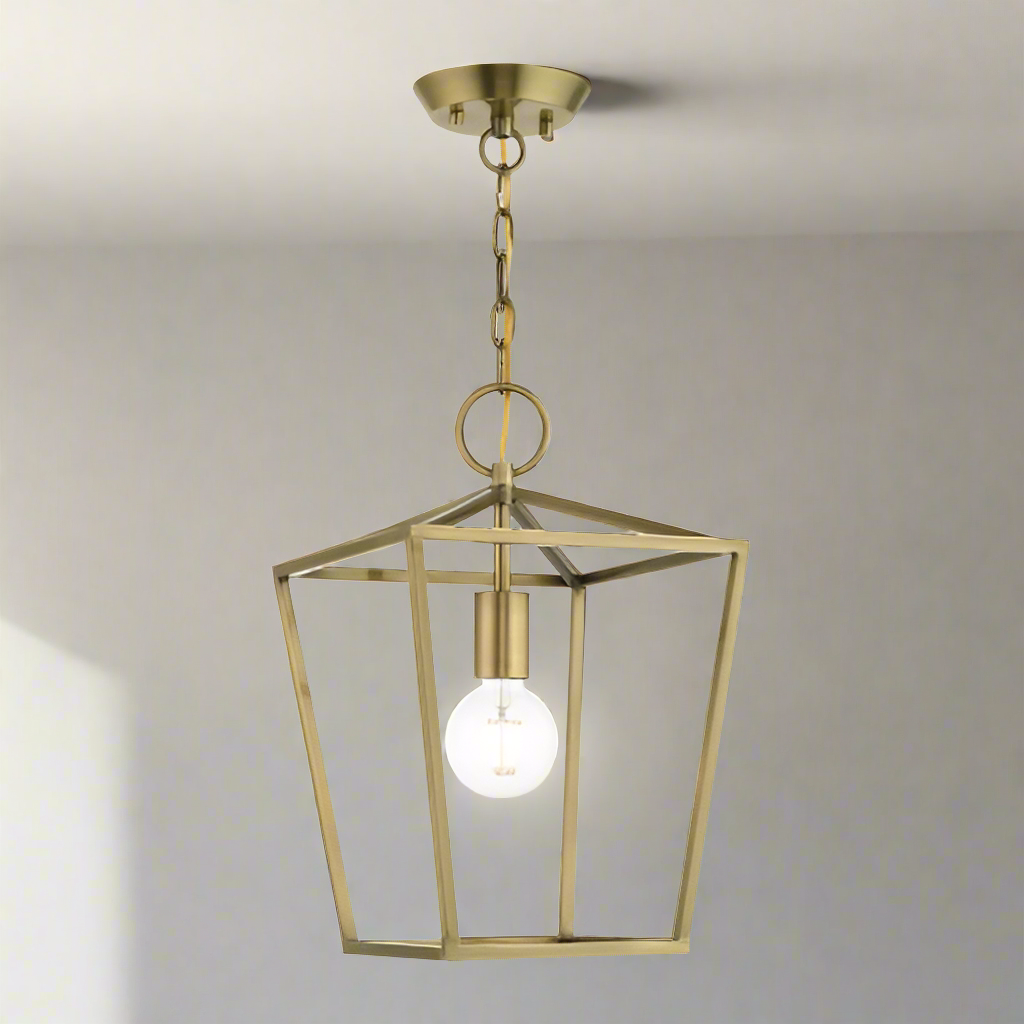 Antique Hardware 1 Light Antique Brass Convertible Lantern Semi Flush