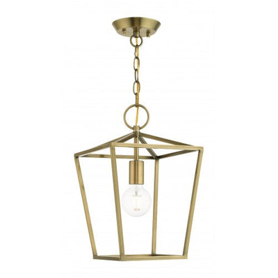 Antique Hardware 1 Light Antique Brass Convertible Lantern Semi Flush