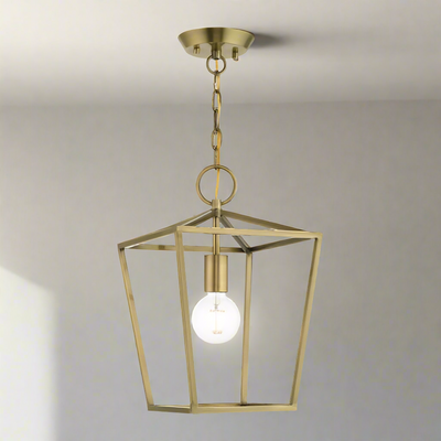 Antique Hardware 1 Light Antique Brass Convertible Lantern Semi Flush