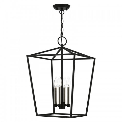 Antique Hardware 4 Light Black with Brushed Nickel Accents Chandelier Chandelier