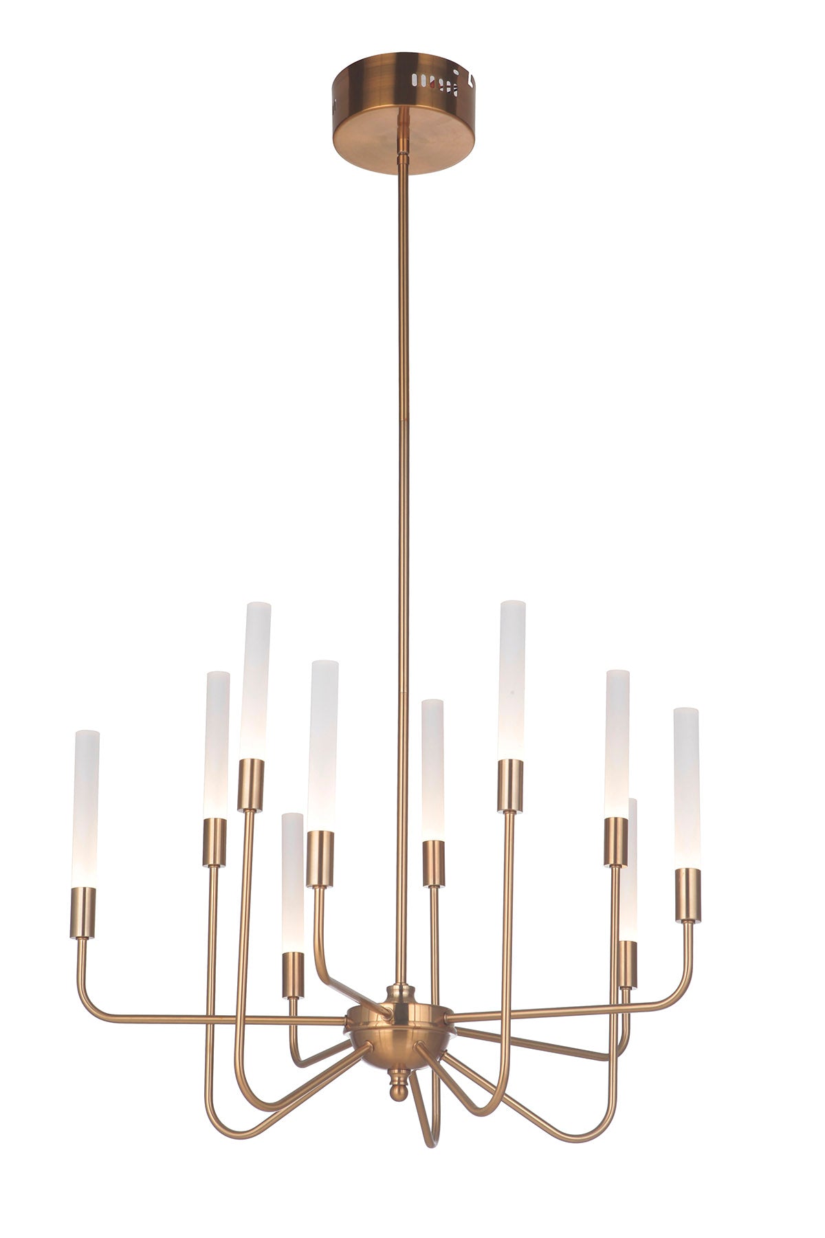 ##Antique Hardware## Valdi 10 Light LED Chandelier in Satin Brass