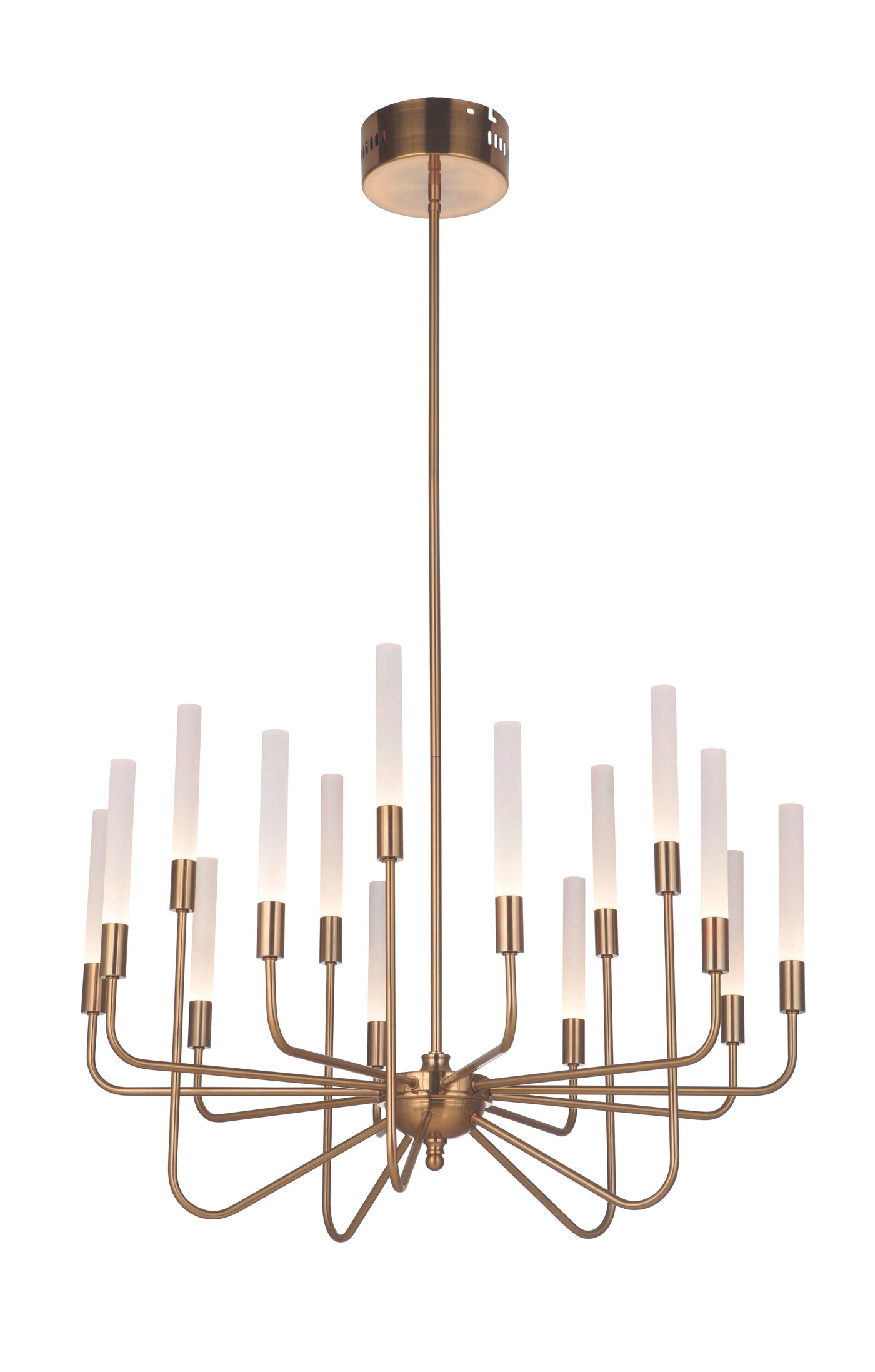 ##Antique Hardware## Valdi 15 Light LED Chandelier in Satin Brass