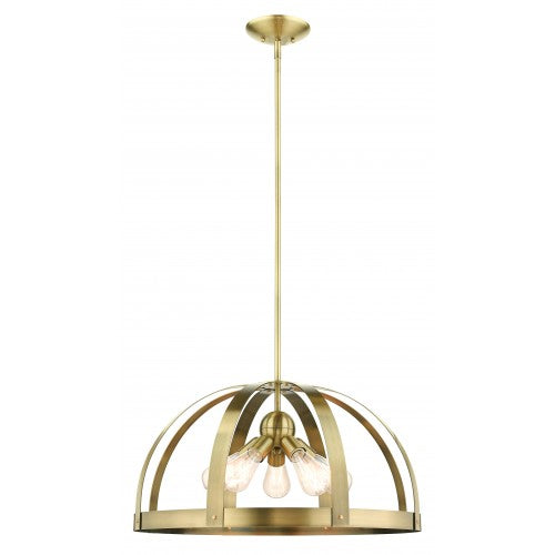 Antique Hardware 5 Light Antique Brass Pendant Chandelier Chandelier