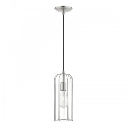 Antique Hardware 1 Light Brushed Nickel Pendant Pendant