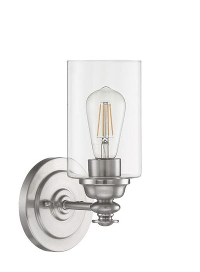 Antique Hardware Dardyn 1 Light Wall Sconce in Brushed Polished Nickel (Clear Glass) Wall Sconce