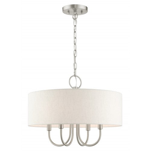 Antique Hardware 4 Light Brushed Nickel Pendant Chandelier Chandelier