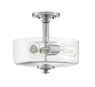 ##Antique Hardware## Dardyn 3 Light Convertible Semi Flush in Brushed Polished Nickel (Clear Glass)