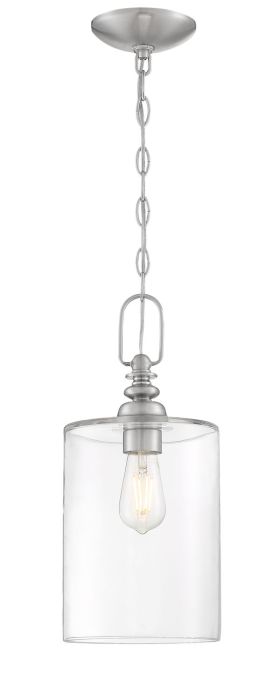 Antique Hardware Dardyn 1 Light Mini Pendant in Brushed Polished Nickel (Clear Glass) Pendant