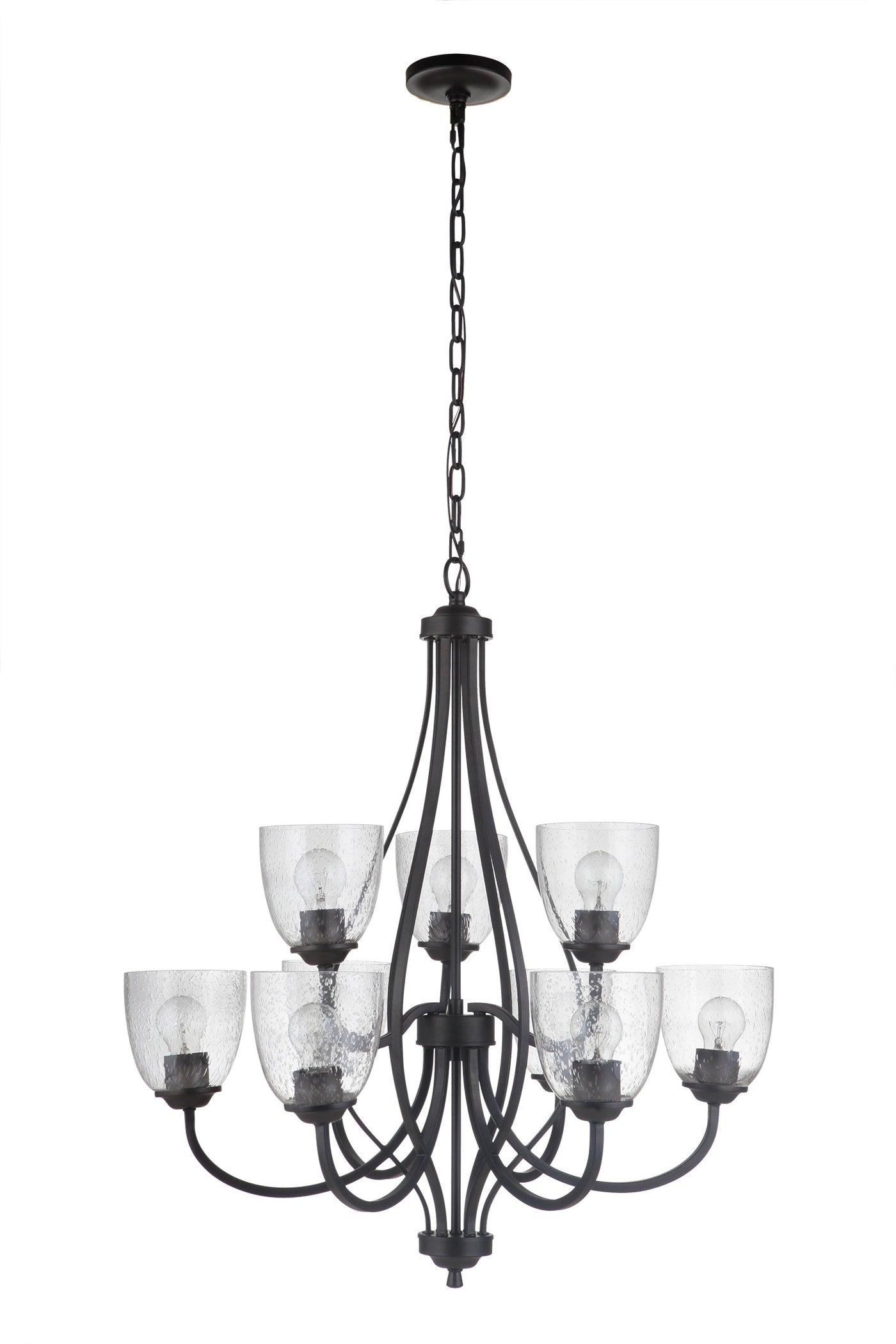 ##Antique Hardware## Serene 9 Light Chandelier in Espresso