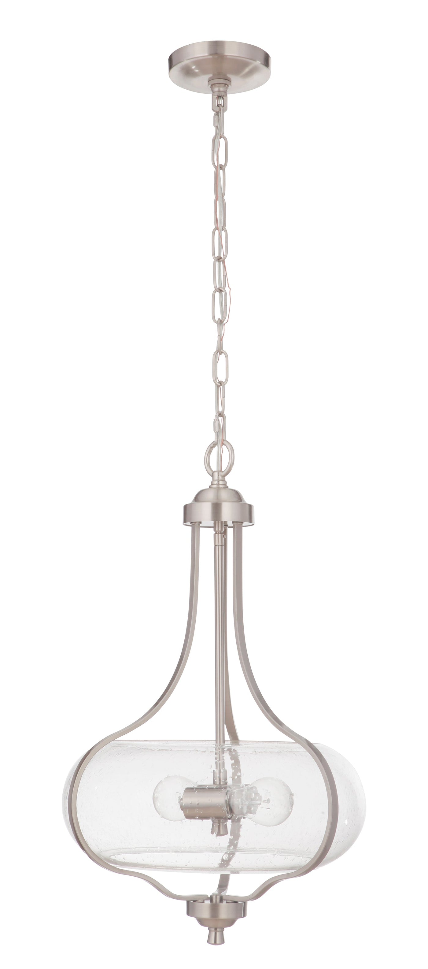 ##Antique Hardware## Serene 2 Light Pendant in Brushed Polished Nickel