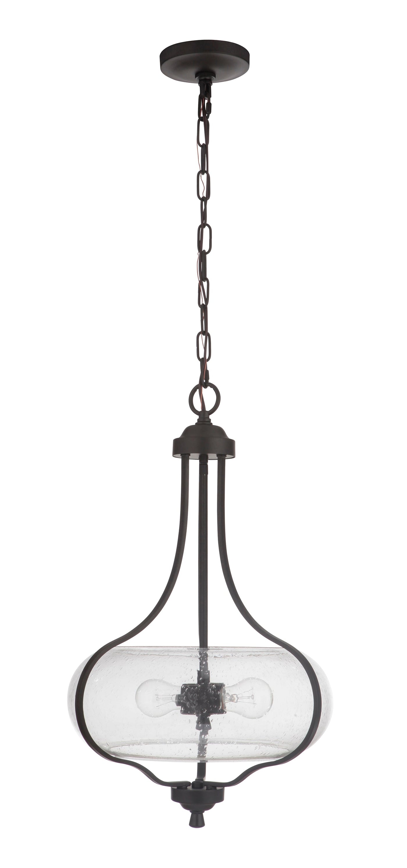 ##Antique Hardware## Serene 2 Light Pendant in Espresso