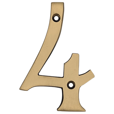 ##Antique Hardware## 4 Inch Tall House Number 4