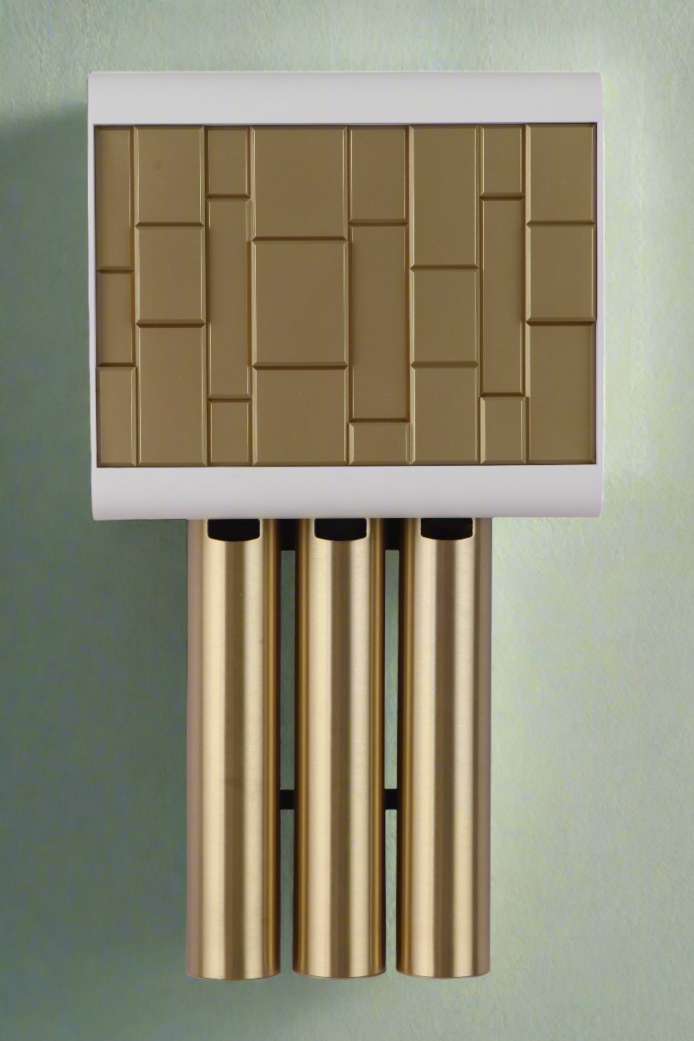 ##Antique Hardware## Westminster 3 Tube Contemporary Chime in White/Satin Brass