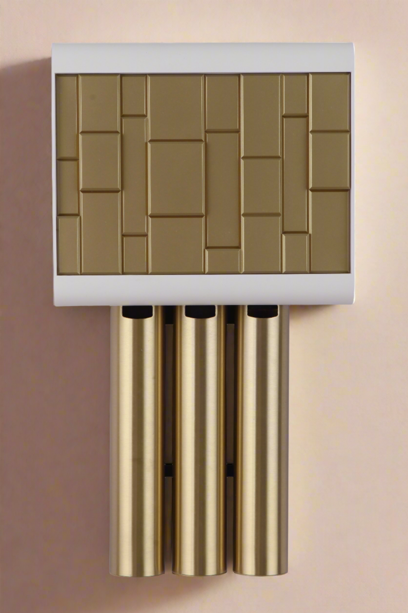 ##Antique Hardware## Westminster 3 Tube Contemporary Chime in White/Satin Brass