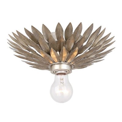 ##Antique Hardware## Broche 1 Light Antique Silver Flush Mount