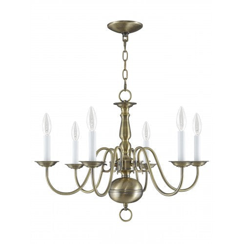 Antique Hardware 6 Light Antique Brass Chandelier Chandelier