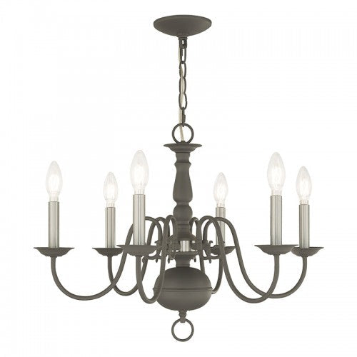 Antique Hardware 6 Light Scandinavian Gray Chandelier Chandelier