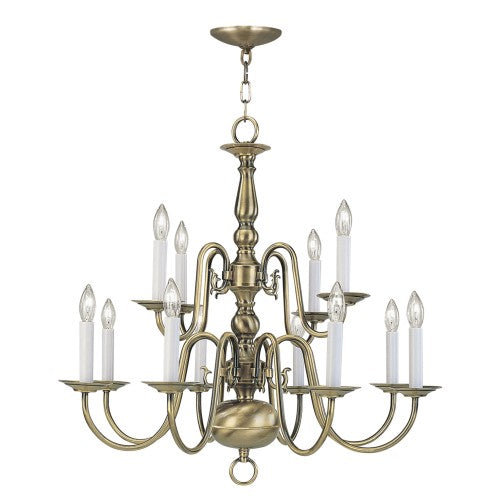 Antique Hardware 12 Light Antique Brass Chandelier Chandelier