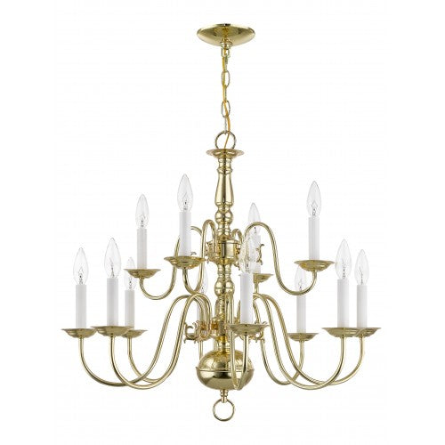 Antique Hardware 12 Light Polished Brass Chandelier Chandelier