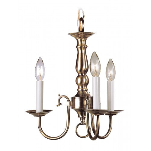 Antique Hardware 3 Light Antique Brass Convertible Chandelier Chandelier