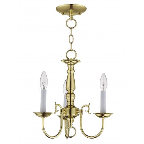 Antique Hardware 3 Light Polished Brass Chandelier Chandelier