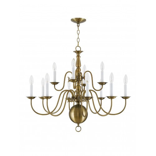 Antique Hardware 12 Light Antique Brass Chandelier Chandelier