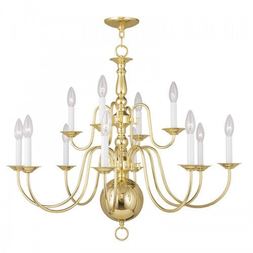 Antique Hardware 12 Light Polished Brass Chandelier Chandelier