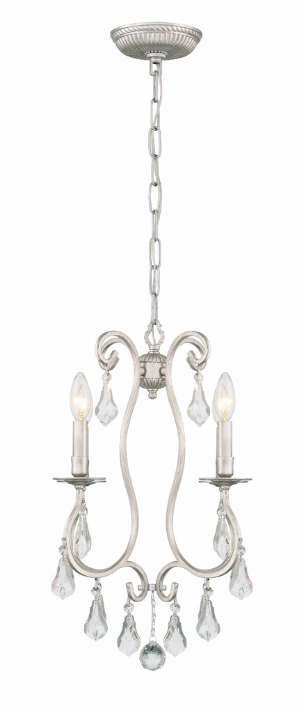 Antique Hardware Ashton 4 Light Hand Cut Crystal Olde Silver Mini Chandelier Chandelier