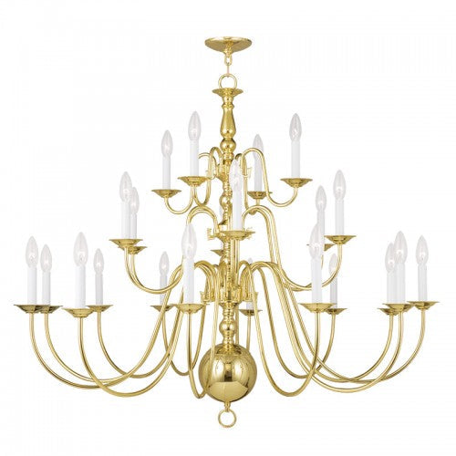 Antique Hardware 22 Light Polished Brass Chandelier Chandelier