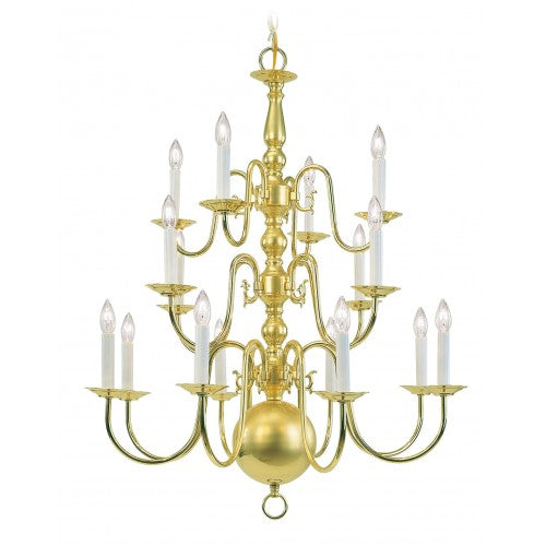 Antique Hardware 16 Light Polished Brass Chandelier Chandelier