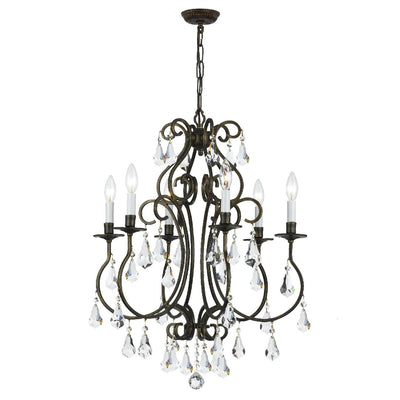 Antique Hardware Ashton 6 Light Swarovski Strass Crystal English Bronze Chandelier Chandelier