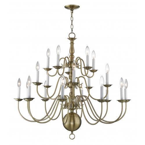 Antique Hardware 20 Light Antique Brass Foyer Chandelier Chandelier