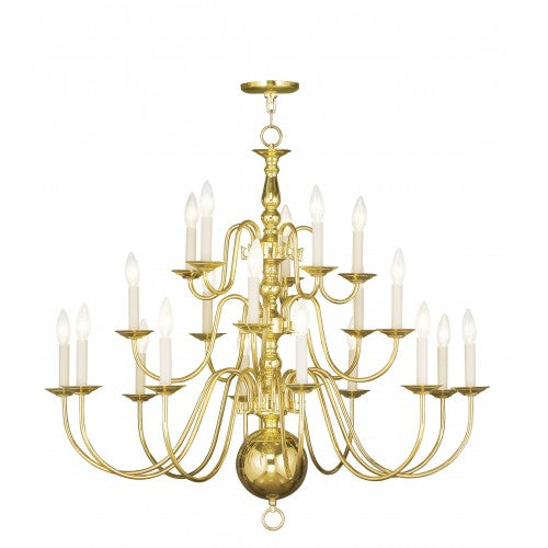 Antique Hardware 20 Light Polished Brass Chandelier Chandelier