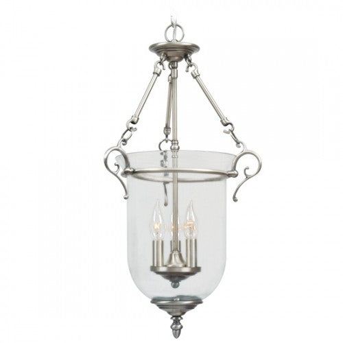 Antique Hardware 3 Light Brushed Nickel Chain Lantern Pendant