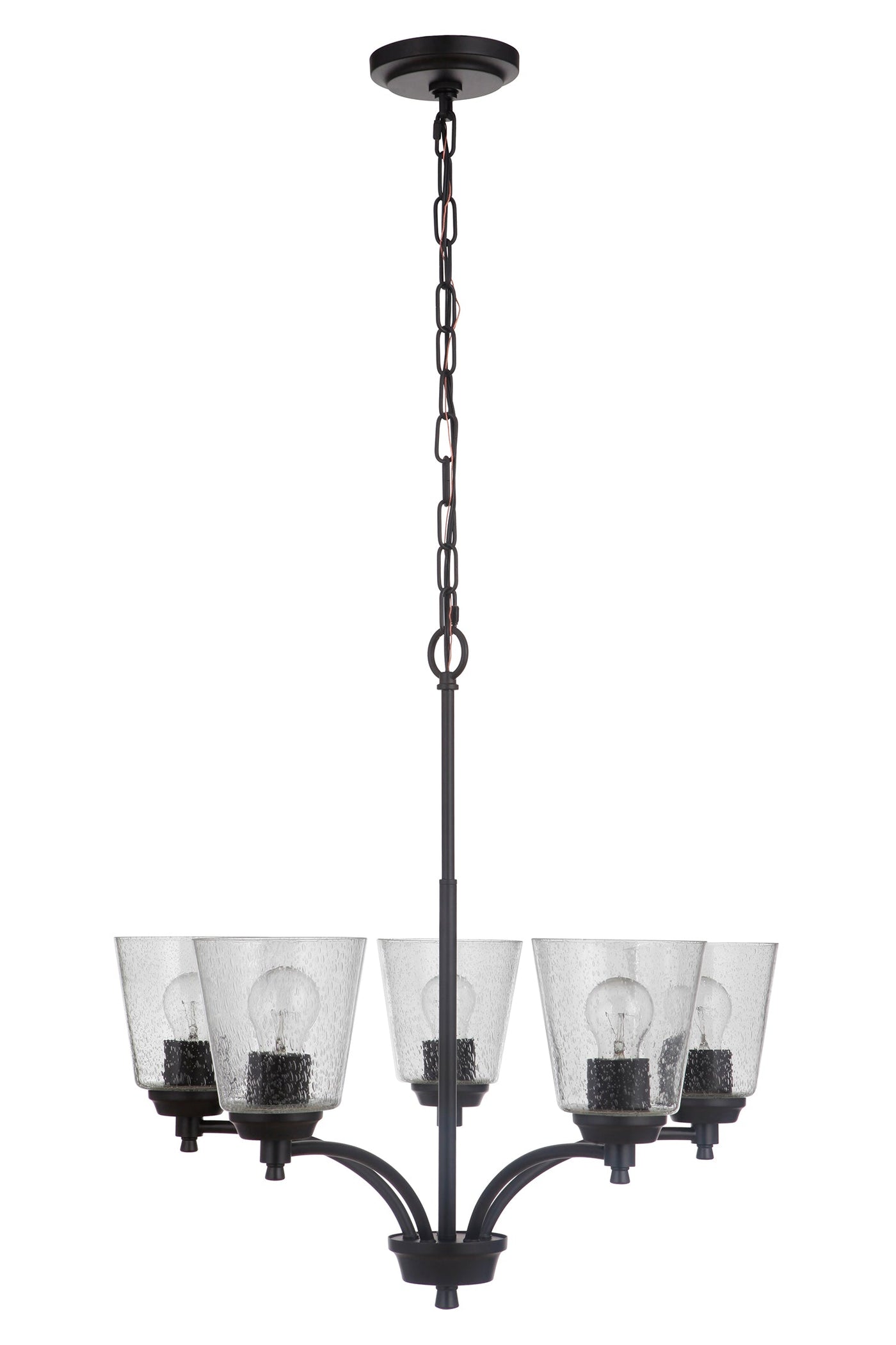 ##Antique Hardware## Tyler 5 Light Chandelier in Flat Black