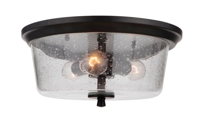 ##Antique Hardware## Tyler 3 Light Flushmount in Flat Black