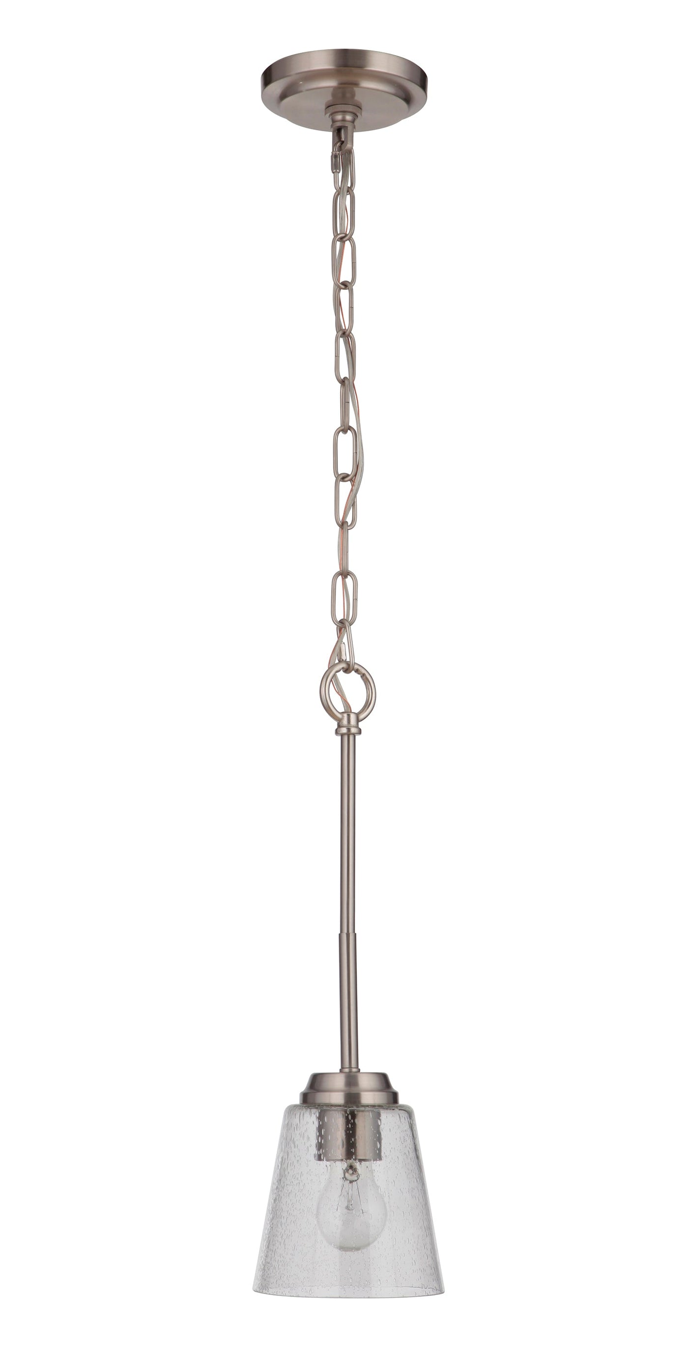 ##Antique Hardware## Tyler 1 Light Mini Pendant in Brushed Polished Nickel