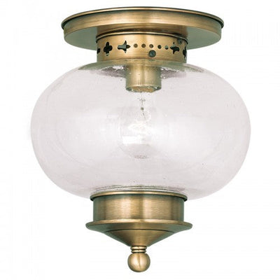 Antique Hardware 1 Light Antique Brass Ceiling Mount Flush Mount