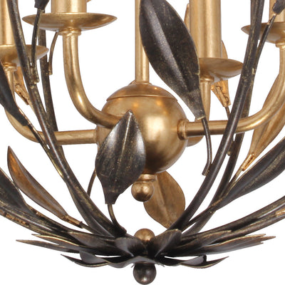 Antique Hardware Broche 4 Light English Bronze + Antique Gold Sphere Mini Chandelier Chandelier