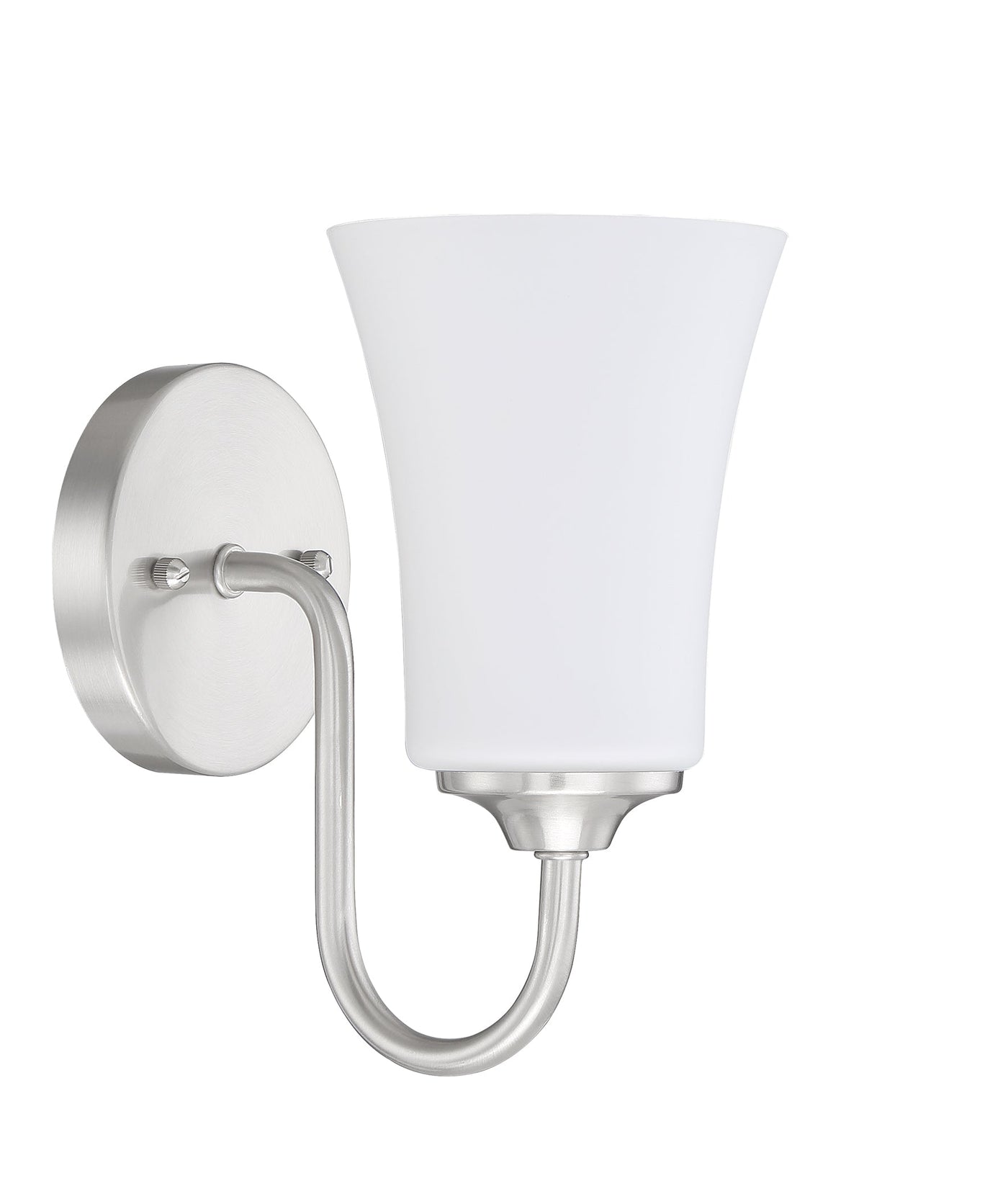 Antique Hardware Gwyneth 1 Light Wall Sconce in Brushed Polished Nickel (White Glass) Wall Sconce