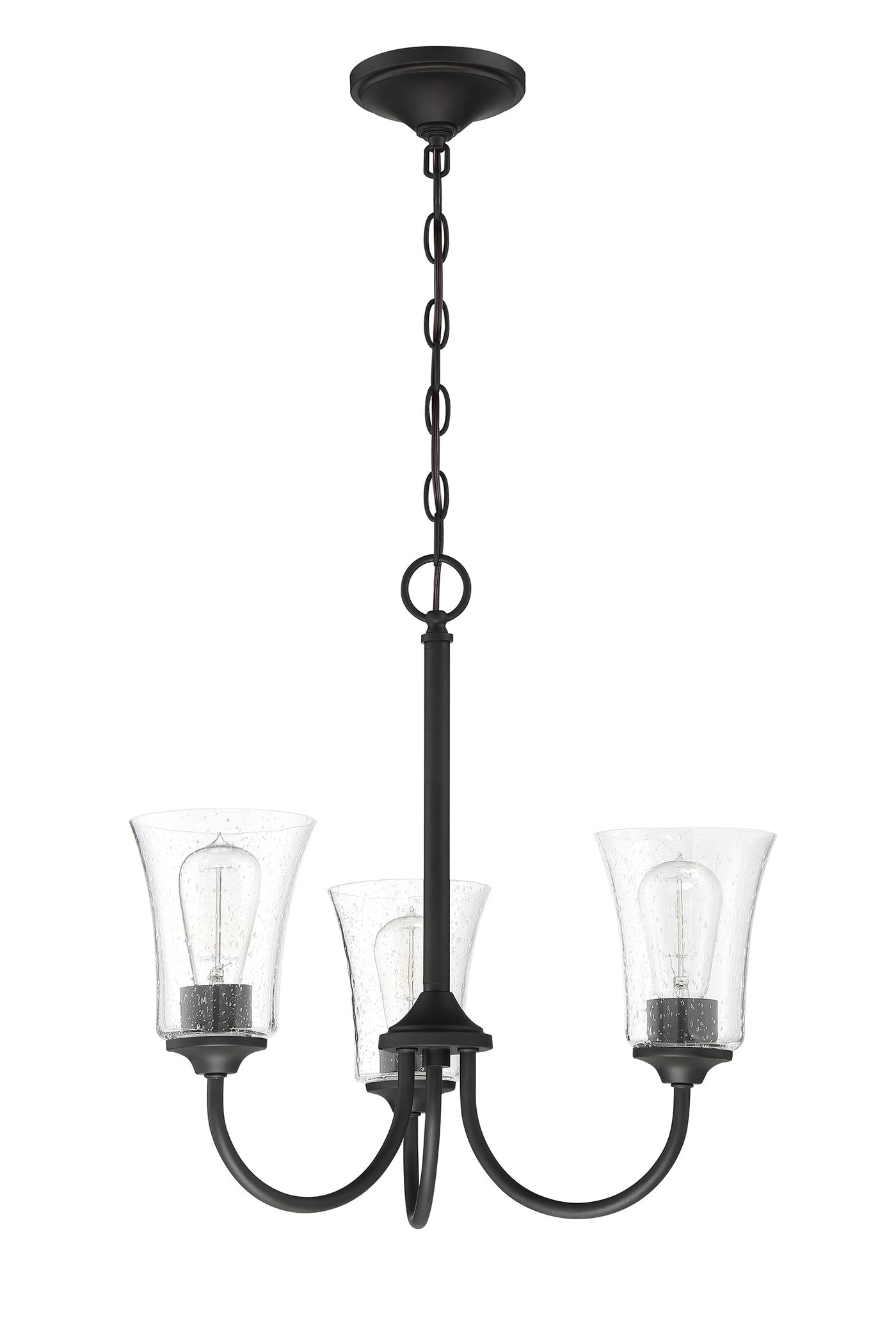 Antique Hardware Gwyneth 3 Light Chandelier in Flat Black Chandelier