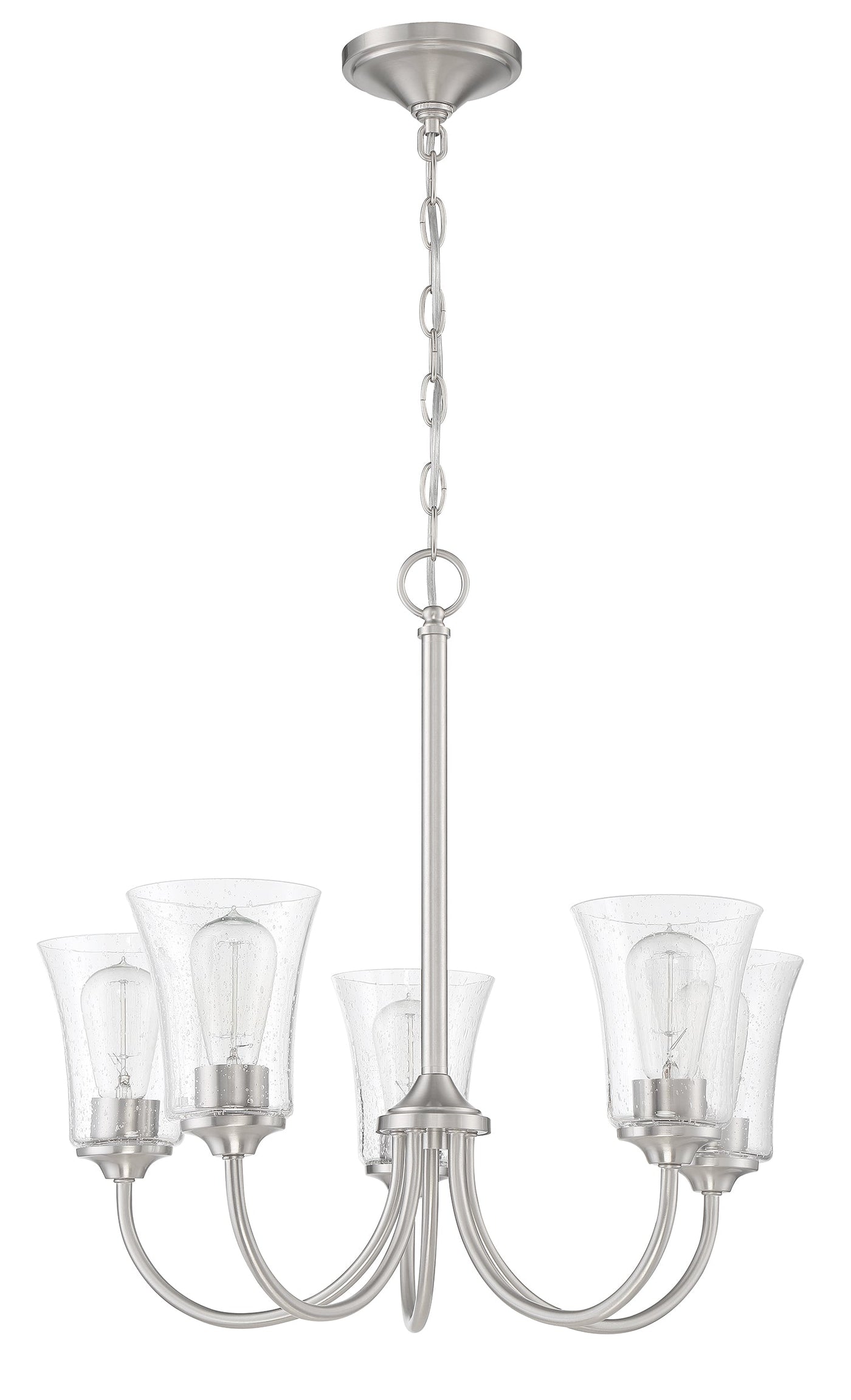 Antique Hardware Gwyneth 5 Light Chandelier in Brushed Polished Nickel Chandelier