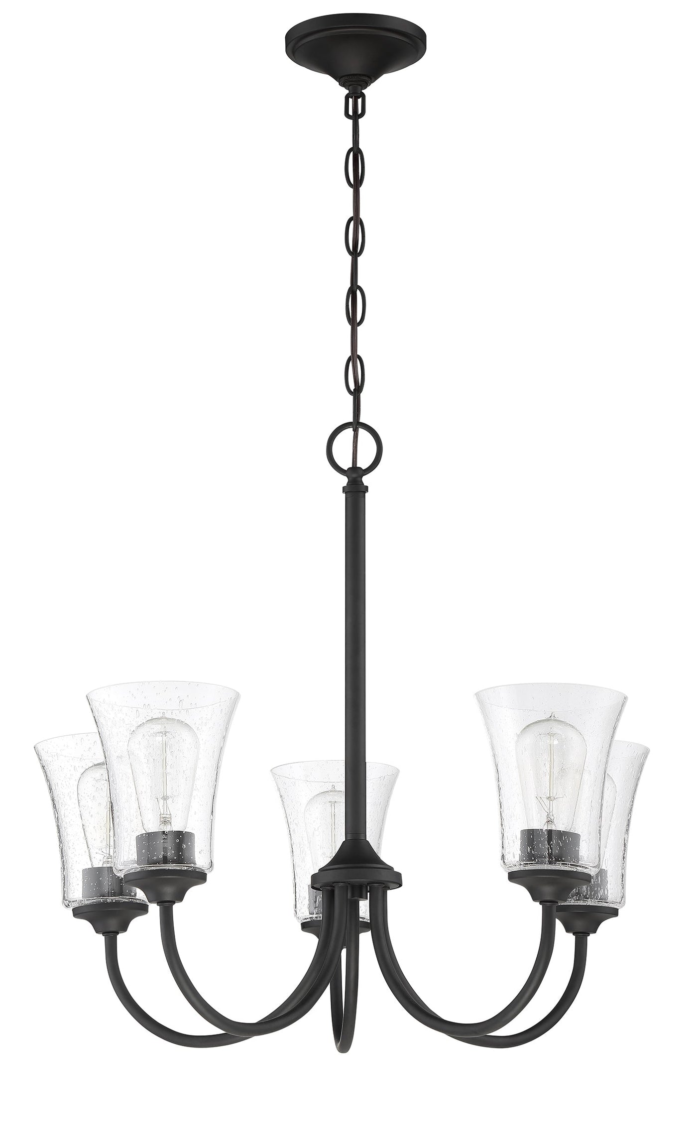 Antique Hardware Gwyneth 5 Light Chandelier in Flat Black Chandelier